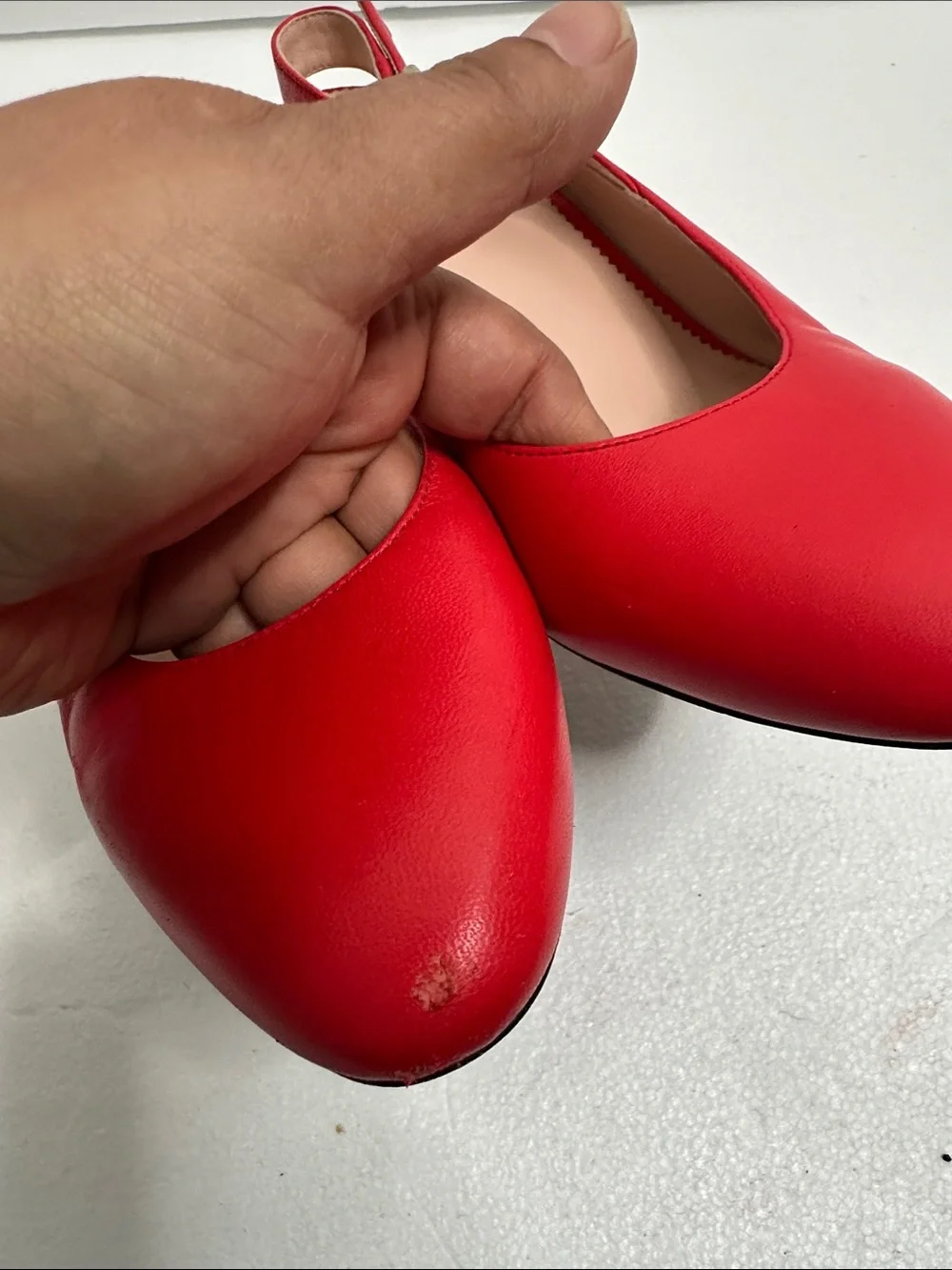 J crew Red Slingback almond teo Pumps - Women's size 9.5 comfortable